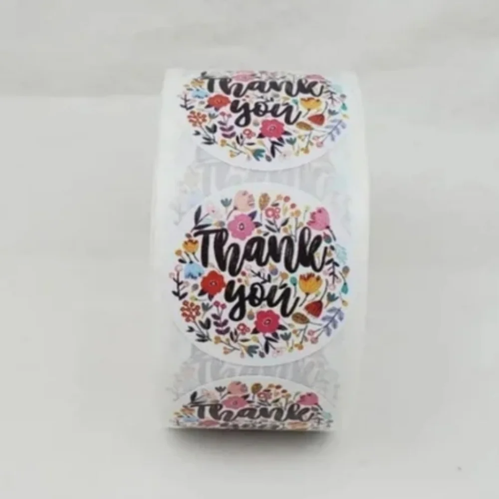 500 Pieces Roll Thank You Sealing Sticker